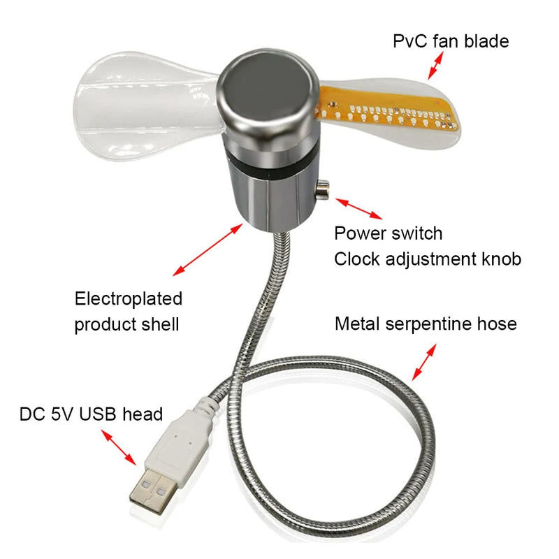 Mini Ventilador USB com Time