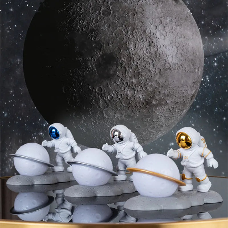 Luminária de Astronauta Tocando a Lua