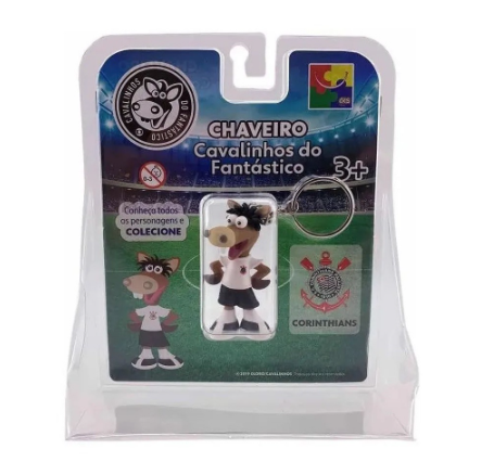 Chaveiro Cavalinho do Fantástico Corinthians - Pacote com 3